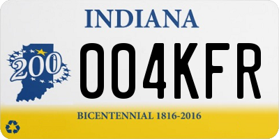 IN license plate 004KFR