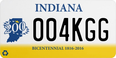 IN license plate 004KGG