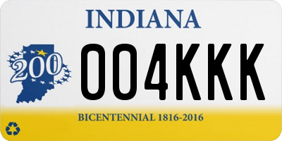 IN license plate 004KKK