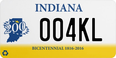 IN license plate 004KL