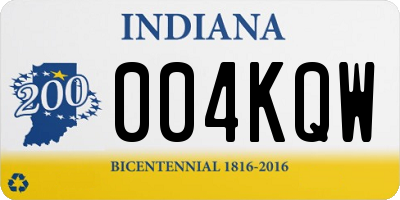 IN license plate 004KQW