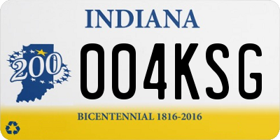 IN license plate 004KSG