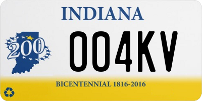 IN license plate 004KV