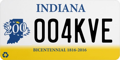 IN license plate 004KVE