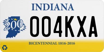 IN license plate 004KXA