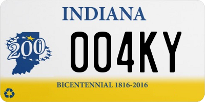 IN license plate 004KY
