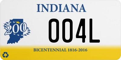 IN license plate 004L