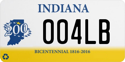 IN license plate 004LB