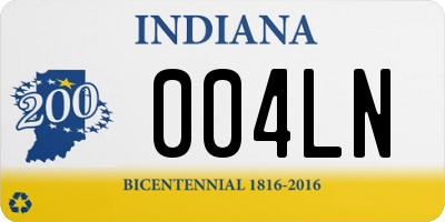 IN license plate 004LN