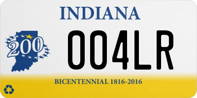 IN license plate 004LR