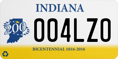 IN license plate 004LZO