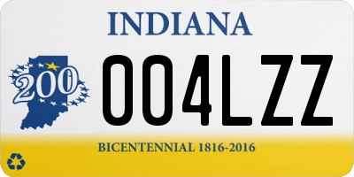 IN license plate 004LZZ