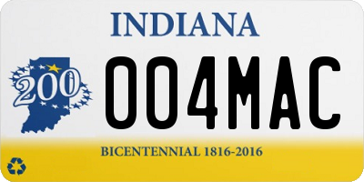 IN license plate 004MAC
