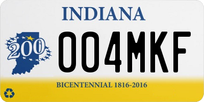 IN license plate 004MKF