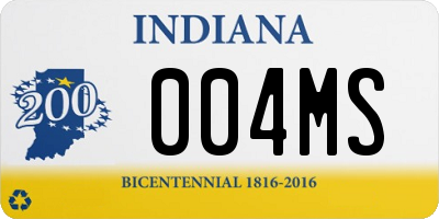 IN license plate 004MS