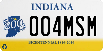 IN license plate 004MSM