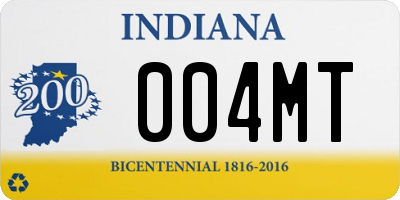 IN license plate 004MT