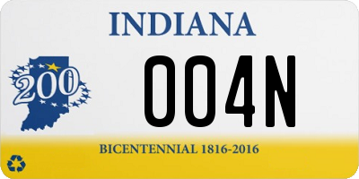 IN license plate 004N