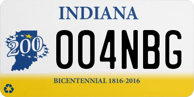 IN license plate 004NBG