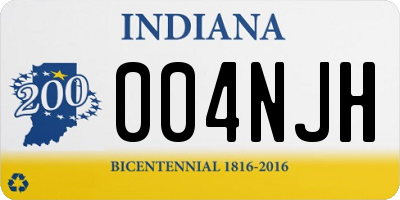 IN license plate 004NJH