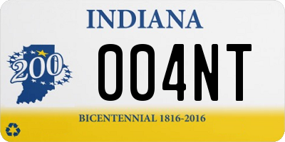 IN license plate 004NT