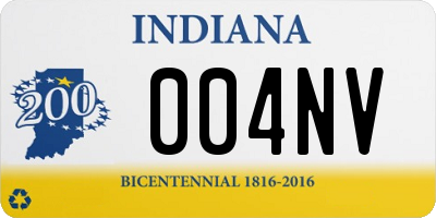 IN license plate 004NV