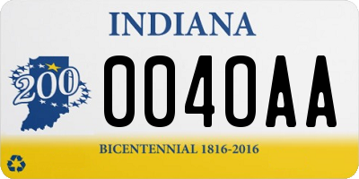 IN license plate 004OAA