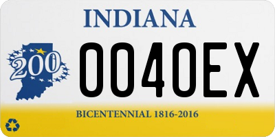 IN license plate 004OEX