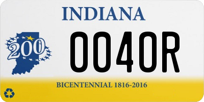 IN license plate 004OR