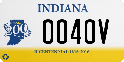 IN license plate 004OV