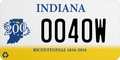 IN license plate 004OW