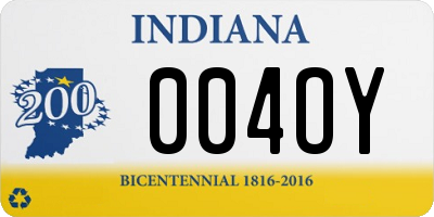 IN license plate 004OY