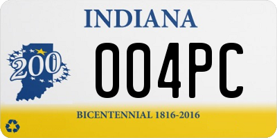 IN license plate 004PC