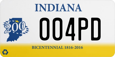 IN license plate 004PD