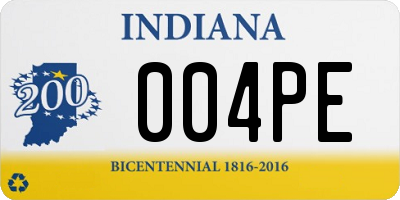 IN license plate 004PE