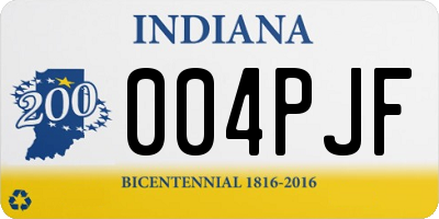 IN license plate 004PJF