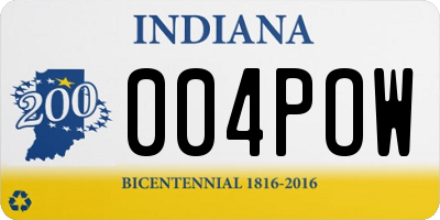 IN license plate 004POW