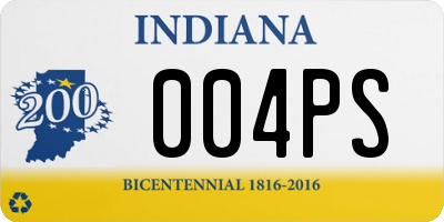 IN license plate 004PS