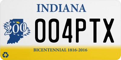 IN license plate 004PTX