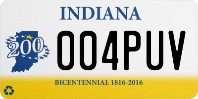 IN license plate 004PUV