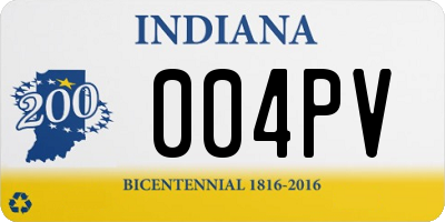 IN license plate 004PV