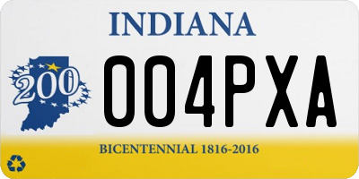 IN license plate 004PXA