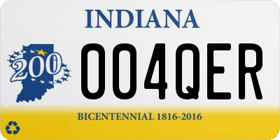 IN license plate 004QER