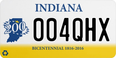 IN license plate 004QHX