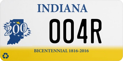 IN license plate 004R