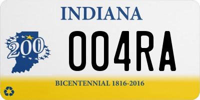 IN license plate 004RA