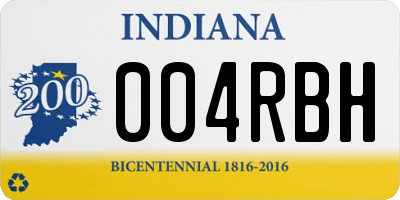 IN license plate 004RBH