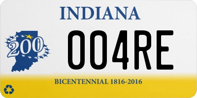 IN license plate 004RE
