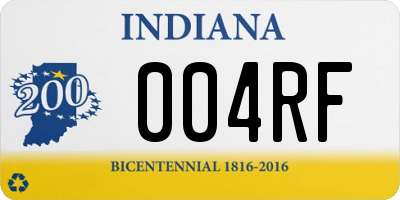 IN license plate 004RF