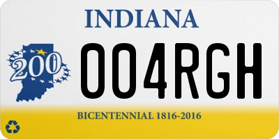 IN license plate 004RGH